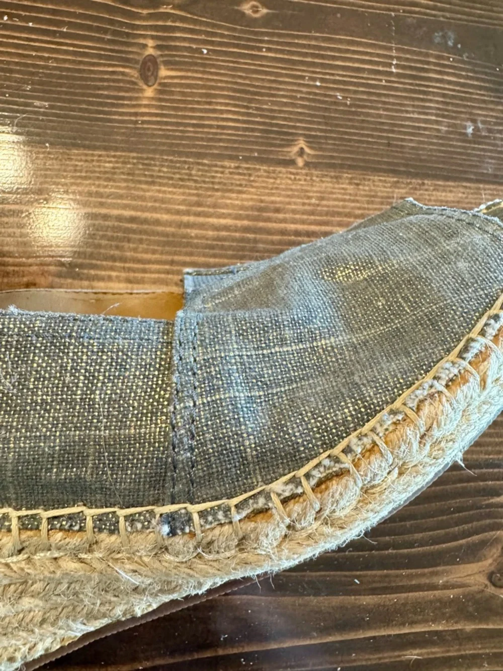Clarks Petrina Metallic Denim Espadrille Wedge Slingback Sandals Size 10